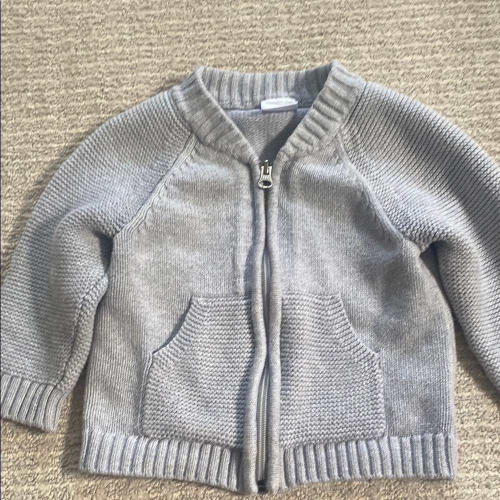 Gray Knit Baby Cardigan
